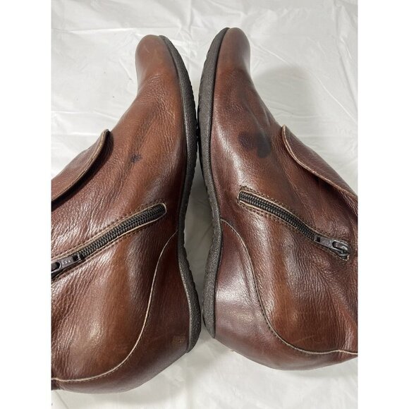 Wonders brown fold down bootie side zip Spain Genuine Leather size 10 - Picture 5 of 14